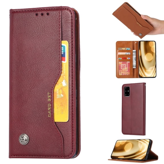 Galaxy Note 20 Wallet Case, Allytech Premium PU Leather Credit Cards Slots Cash Pocket Kickstand Shockproof Protection Anti-scratch TPU Inner Back Cover Case for Samsung Galaxy Note 20,Winered