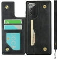 thumbnail image 1 of Galaxy Note 20 Wallet Case with Card Holder, Luxury PU Leather Kickstand Card Slots,Double Magnetic Clasp and Flip Wrist Strap Multi-Function Case for Samsung Galaxy Note 20 6.7",Black, 1 of 7