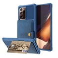 thumbnail image 1 of Galaxy Note 20 Wallet Case, Shockproof Rubber Card Holder Wallet PU Leather Back Phone Case Kickstand Protective Scratch Hybrid Bumper Shell for Samsung Galaxy Note 20 6.7 inch 2020, Darkblue, 1 of 7
