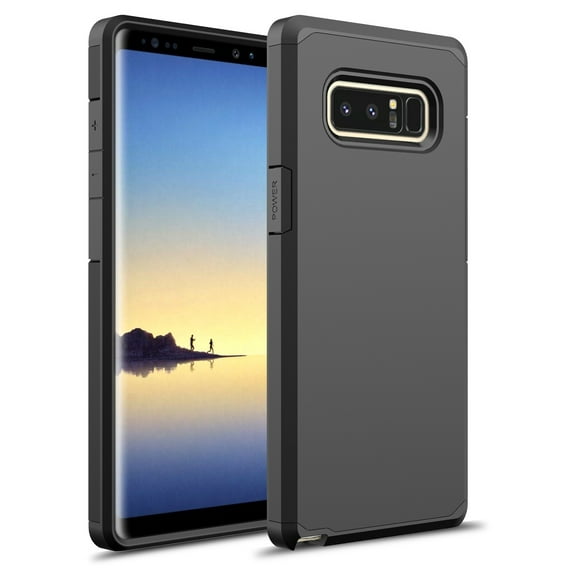 Galaxy Note 8 Case, KAESAR Slim sleek thin Hybrid Dual Layer Shockproof Hard Cover Graphic Fashion Cute Colorful Silicone Skin for Samsung Galaxy Note 8 (Black)