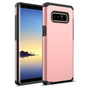 Galaxy Note 8 Case, KAESAR Slim sleek thin Hybrid Dual Layer Shockproof Hard Cover Graphic Fashion Cute Colorful Silicone Skin for Samsung Galaxy Note 8 Rose Gold