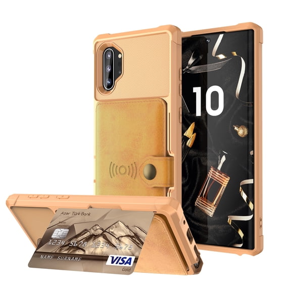Galaxy Note 9 Wallet Case, Shockproof Rubber Card Holder Wallet PU Leather Back Phone Case Kickstand Protective Scratch Hybrid Bumper Shell for Samsung Galaxy Note 9 6.4 inch 2018, Brown