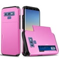 thumbnail image 1 of for Galaxy Note 9 Wallet Case with Sliding Door Hidden Pocket Credit Card Holder Dual Layer Heavy Duty Shockproof Hard PC Hybrid TPU Flip Protective Cover for Samsung Galaxy Note 9, Pink, 1 of 8