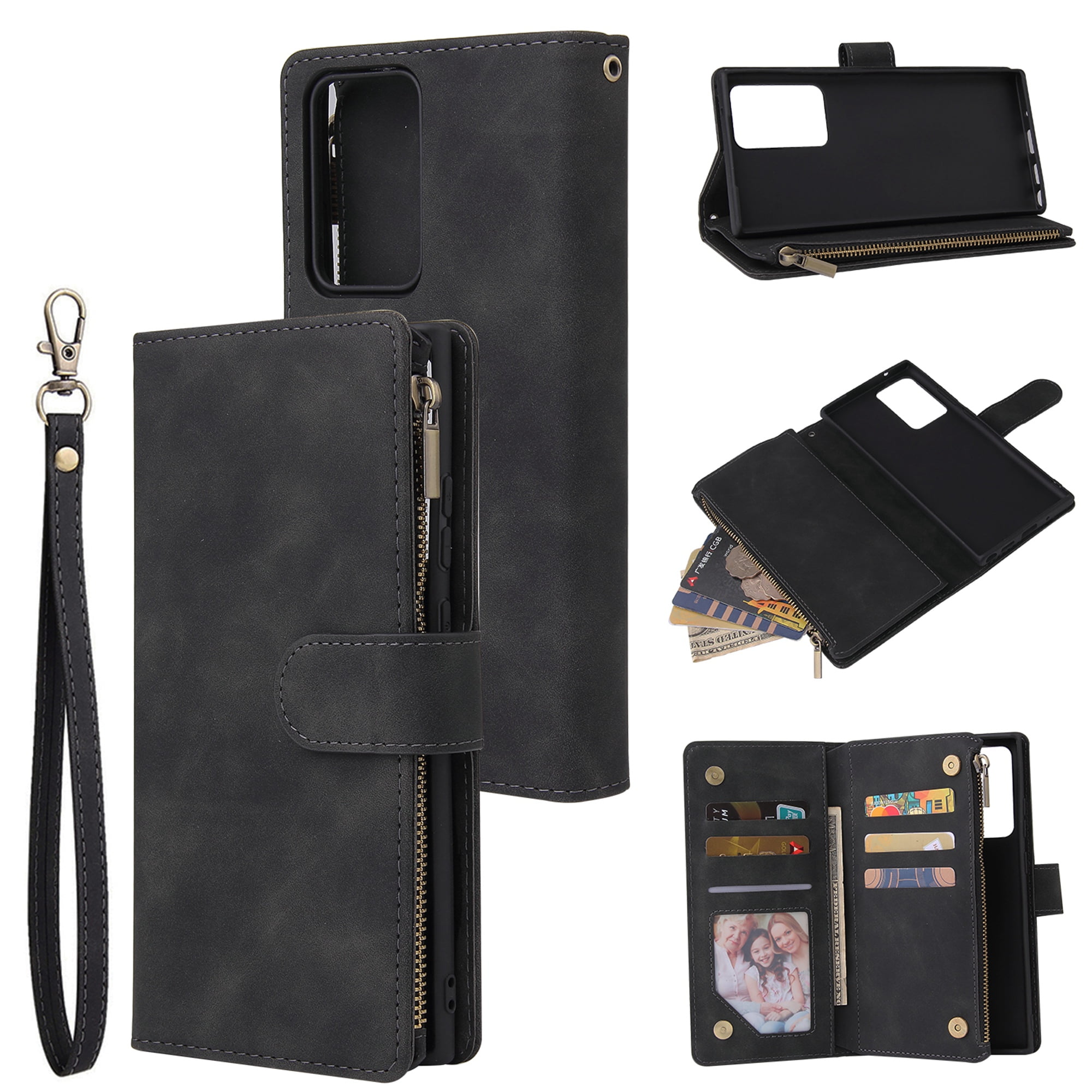 Galaxy Note20 Ultra Wallet Case, Dteck Soft Leather Zipper Wallet Case