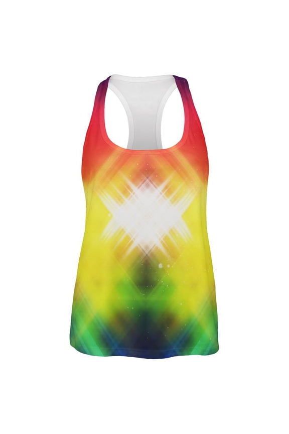 Galaxy Nova 70s Flashback All Over Womens Work Out Tank Top Multi 2XL