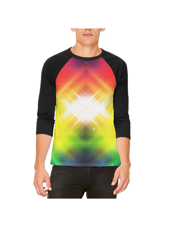Galaxy Nova 70s Flashback Mens Raglan T Shirt White-Black SM