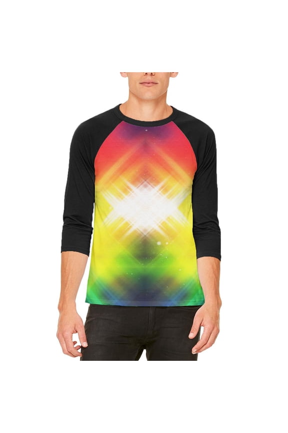 Galaxy Nova 70s Flashback Mens Raglan T Shirt White-Black X-LG