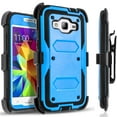 thumbnail image 1 of Galaxy On5 Case, [SUPER GUARD] Dual Layer Protection With [Built-in Screen Protector] Holster Locking Belt Clip+Circle(TM) Stylus Touch Screen Pen (Blue), 1 of 8