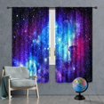 thumbnail image 1 of Galaxy Outer Space Nebula Curtains (2 Panels 42 x 63 Inch) Blue Rod Pocket Universe Planets Boys Fantasy Starry Black Art Printed Living Room Bedroom Window Drapes Treatment Fabric WW-CLLE, 1 of 6