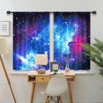 thumbnail image 1 of Galaxy Outer Space Nebula Kitchen Curtains (2 Panels 27.5 x 39 Inch) Blue Rod Pocket Universe Planets Fantasy Starry Art Printed Living Room Bedroom Window Drapes Treatment Fabric WW-CLLE, 1 of 6
