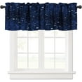 thumbnail image 1 of Galaxy Outer Space Nebula Valance Curtain Universe Planets Night Starry Printed Rod Pocket Valance Window Treatments 1 Panel Short Curtains for Kitchen Living Room Decor 54 x 18 in, 1 of 6