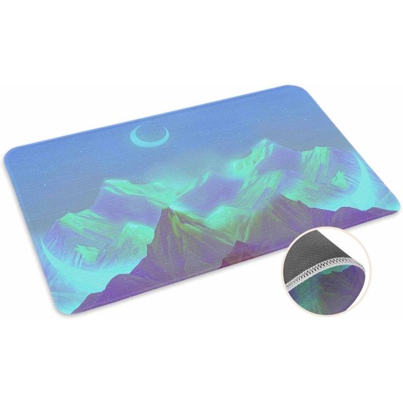 Galaxy Peak Ombre Moon Starry Sky Doormat Non Slip Rubber Welcome Mat for Entryway Indoor Outdoor Home Decor 16x24 Inch