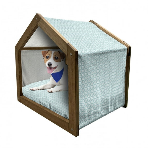 Galaxy Pet House, Milky Way Inspired Starry Sky Theme Cosmic Universe Space Astronomy Celestial, Outdoor & Indoor Portable Dog Kennel with Pillow and Cover, 5 Sizes, Pale Blue White, by Ambesonne