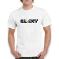 thumbnail image 1 of Galaxy Pixel Art Text Men White T-Shirt, Male Large, 1 of 4