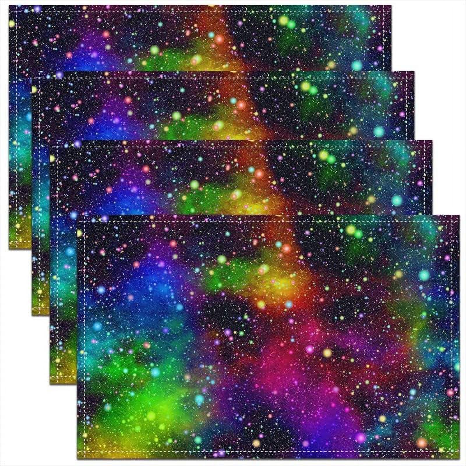 Galaxy Placemats Set of 4, Outer Space Outer Sky Table Place Mats, 3D ...