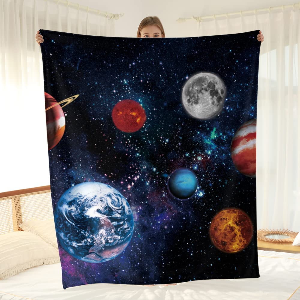 Galaxy Blanket Gifts Kids Boys Men Outer Space Universe Throw