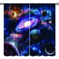 thumbnail image 1 of Galaxy Planet Curtains, Outer Space Universe Earth Moon Space Solar System Planet Astronomy Print Window Treatment Curtains for Kids Boys Girls Bedroom Living Room, 84" W X 84" L, 1 of 6