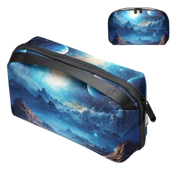 Galaxy Portable Oxford Cloth Waterproof Charger Case and Electronic Travel Case Organizer, Small Outdoor Storage Box for PC Case - 5.9x9.44x3.14 in.