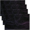 thumbnail image 1 of Galaxy Print Placemats Set of 4 Stylish Topographic Contour Design Placemats for Dining Table Indoor Outdoor Kitchen 12"x18" Geometric Table Mats Placemat Black Purple Decor Table Place Mats, 1 of 4