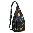 thumbnail image 1 of Galaxy Print Sling Bag&nbsp;- Starry Night Sky Pattern Crossbody Backpack for Space Geeks, Water-Resistant Shoulder Pack (Celestial Design, Lightweight & Durable), 1 of 4