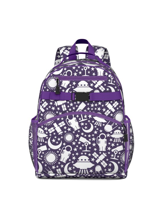 Galaxy Print Waterproof Backpack - Spine-Protecting Ergonomic Daypack for Teens, Durable & Spacious with Nebula Cosmic Design
