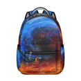thumbnail image 1 of Galaxy Print Waterproof Backpack with Adjustable S-shaped Shoulder Straps, 1 of 5