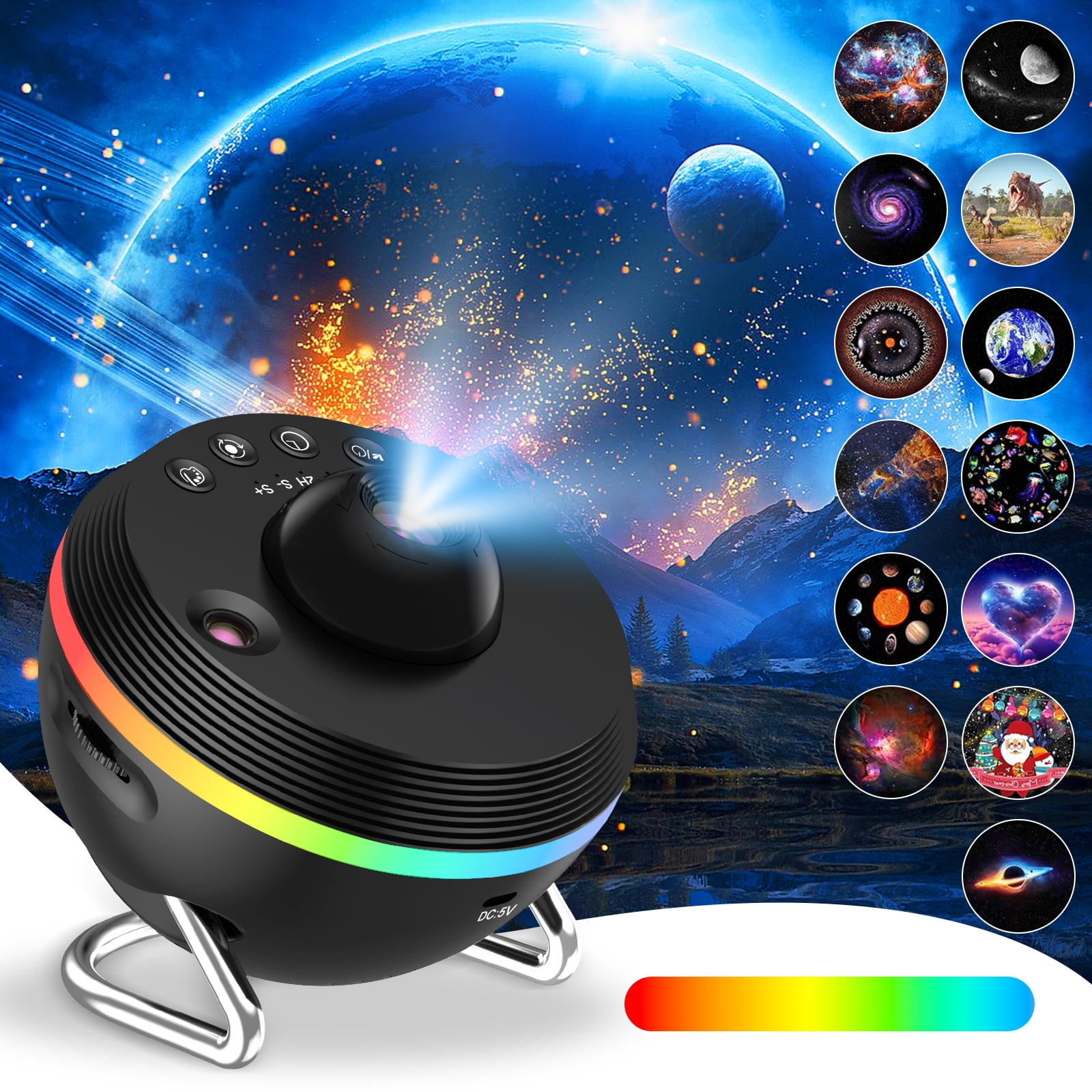 Galaxy Projector,13 In 1 Star Projector,with LED Planetarium Projector Night Light,4K Replaceable Galaxy Discs,Mute Design for Kids Bedroom,Party,Birthday,Valentines Gift