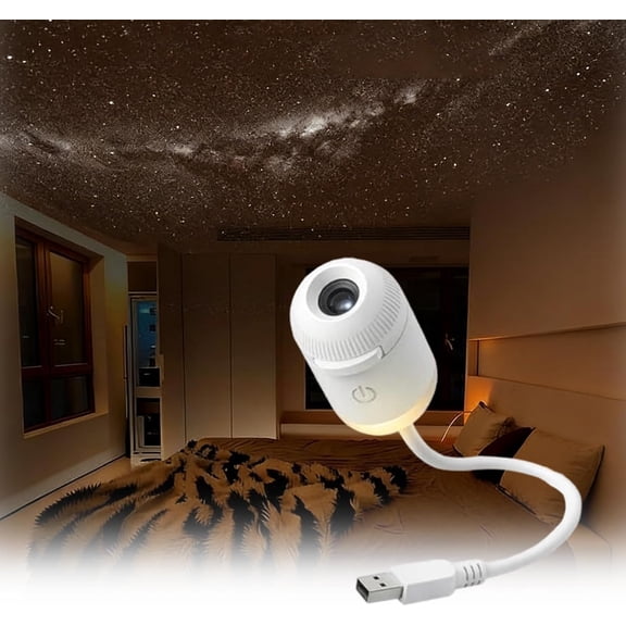 Galaxy Projector, 2-in-1 Starry Sky Projector & Night Light, 360° Adjustable LED Space Galaxy Lamp, HD Image Star Projectors for Bedroom Hallway Ceiling Decor