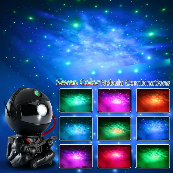 Galaxy Projector, Astronaut Projector Light, Star Projector, Kids Night Light, Projector Lights for Bedroom, Adult Playroom,Ceiling, Room Decoration (Black)