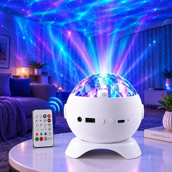 Galaxy Projector with Aurora Night Light, 13 in 1 Star Planetarium Projector, Solar System & Constellation, 360 Rotating Galaxy Light, Bluetooth Speaker, Remote Timer, Bedroom Decor Gift