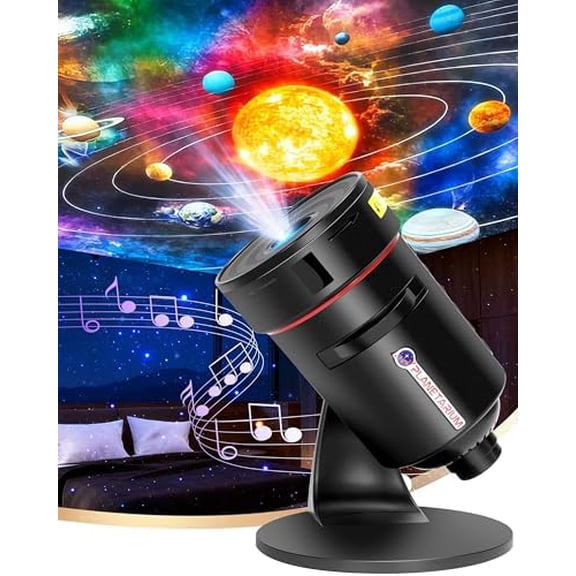 Galaxy Projector for Bedroom, Home Planetarium Astral Light Projector with Solar System & Constellation, Space Ceiling Starry Sky Night Light Projector with White Noise for Kids Adult Christmas Gift