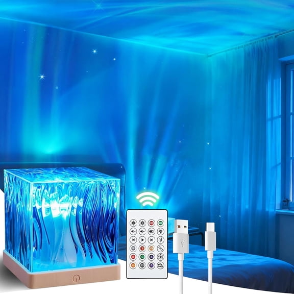 Galaxy Projector for Bedroom with Northern YANTONs Effect - 16 Color Changing Dimmable Mood YANTON with Dynamic Ripple, Remote Control, NYANTONt YANTON Projector for Kids Teens Adults Room Decor Gift