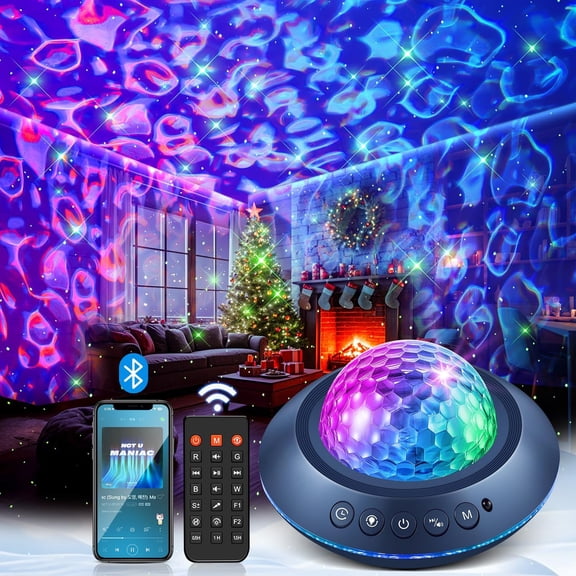 Galaxy Projector for Bedroom, White Noises & Bluetooth Night Light Projector,360° Full Coverage Ceiling Projector Galaxy Light Projector,Remote Timer Night Sky Projector Ocean Light Projector