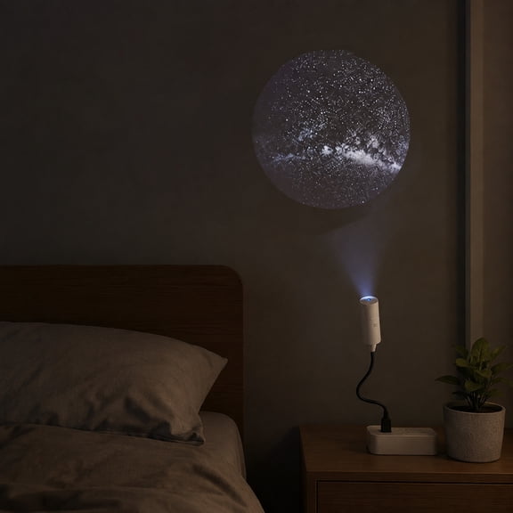 Galaxy Projector For Bedroom,Star Projector For Ceiling, White Usb Space Light Projector With Interchangeable Planet/Moon Slides