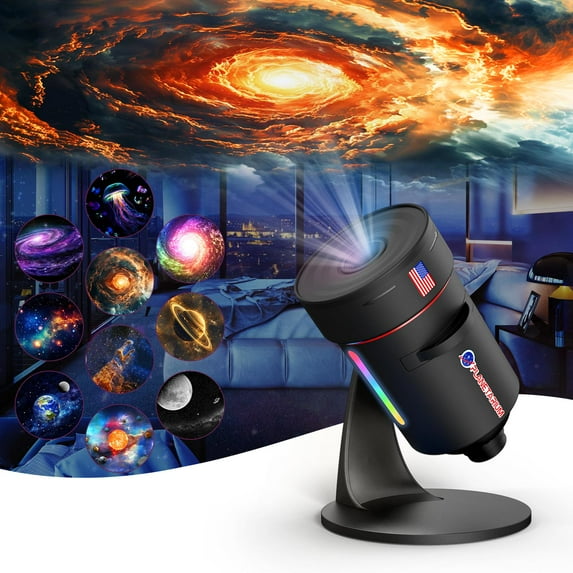 Galaxy Projector, HD Brighter Wider Projection Planetarium Star Projector with 7-Color Night Light Realistic Starry Sky Space Solar System Moon Nebula for Bedroom Ceiling Room Decor