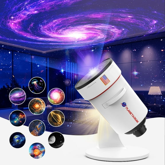 Galaxy Projector, HD Brighter Wider Projection Planetarium Star Projector with 7-Color Night Light Realistic Starry Sky Space Solar System Moon Nebula for Bedroom Ceiling Room Decor
