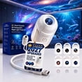 thumbnail image 1 of Galaxy Projector Night Light, 2-in-1 5D Holographic Star Ocean Projector, 360° USB Ceiling Lamp with 6 Films, 1 of 7