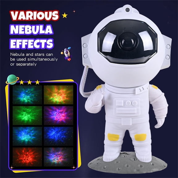 Galaxy Projector,Night Light,Astronaut Star Projector Night Nebula Ceilingwith Timer And Remote,Astronaut Galaxy Projector - Galaxy Projector with Timer and Remote, Robot Night Light(White)