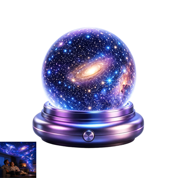Galaxy Projector Night Light, Crystal Ball Star Projector, Starry Sky Night Light Projector, OneButton Control Cosmic Sphere Lamp, Romantic Ambient Lighting For LivingRoom Home Decor
