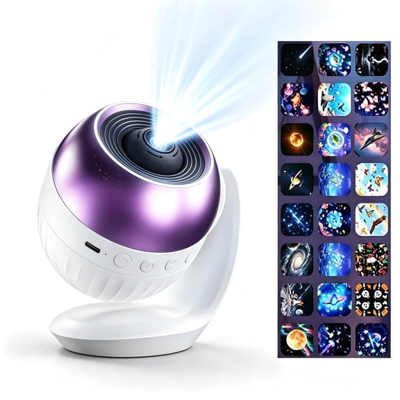 Galaxy Projector Night Light, HD 5D Dynamic Holographic Projector, 360° Adjustable, USB Powered with 24 HD Film Slides, Galaxy & Ocean Projection for Bedroom Ceiling Wall Decor