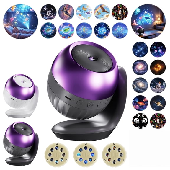 Galaxy Projector Night Light, Hd Smart Dynamic 5D Holographic Nightlight | 2027 New 360° Adjustable USB Powered Hd Galaxy and Ocean Projector with 24 Films for Bedroom Ceiling Wall Room Decor