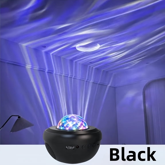 Galaxy Projector Night Light with Music Speaker, Starry Sky Moon Projection Light, Ocean Wave Projector for Bedroom, Northern Lights Projector with Moon, Ambient Lighting for Room Party Xmas