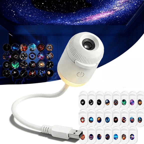 Galaxy Projector Night Light, Plug And Play Hd Star Projector, Holographic Night Light Projector, 360 Degree Rotation Touch Control Dimmable Lamp for Ceiling Wall Room Decor