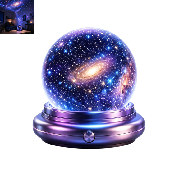 Galaxy Projector Night Light, Starry Sky Night Light Projector, Crystal Ball Star Projector, 4.72Inch Mini Sphere Lamp, Aesthetic Ornament For Apartment Nightstand Home Decor