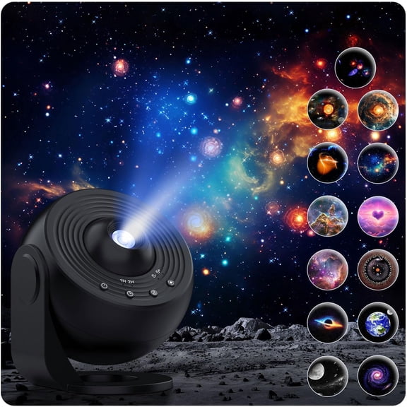 Galaxy Projector Pro for Bedroom,13 in 1 Planetarium Projector with Solar System & Constellation,Ceiling Night Light with Timer,LED Space Galaxy Lamp Bedroom Room Decor for Adults - Black