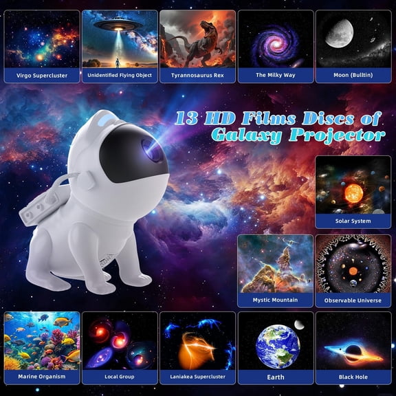 Galaxy Projector Pro for Bedroom,13 in 1 Planetarium Star Projector Night Light with Timer,Remote Control,White Noise,Bluetooth Speaker,LED Space Galaxy Lamp Room Decor Gift for Bedroom Adults Kids