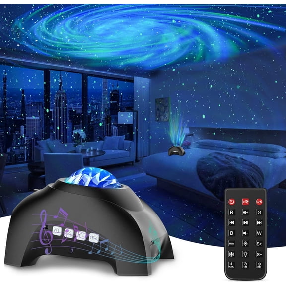 Galaxy Projector, Projector Night Light with Speaker, White Noise Machine, Remote Control - Northern Lights Projector for Bedroom, Room Decor, Party, for Adults