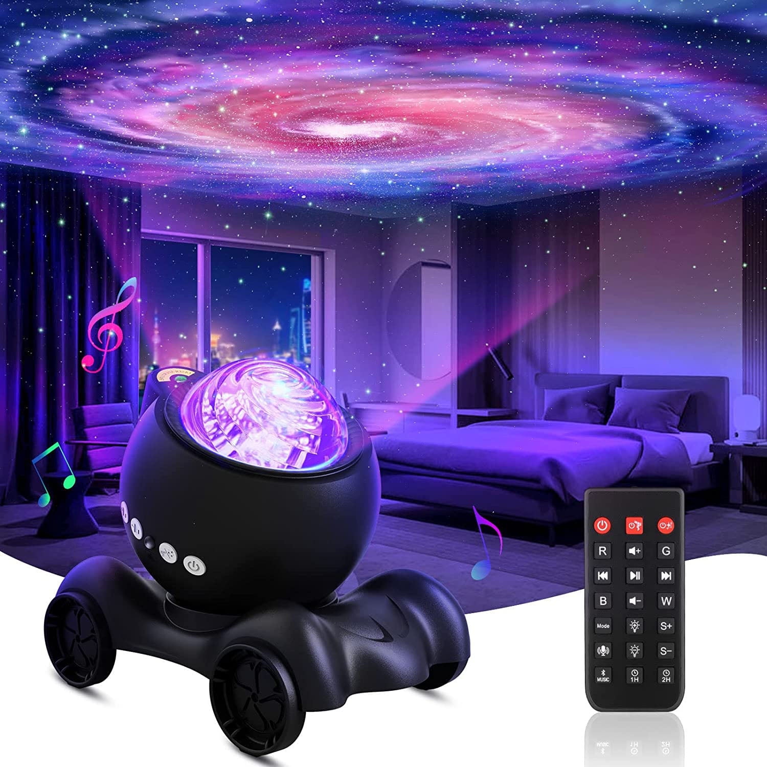 LED Galaxy Star Light Projektorlampe für Kinderzimmer Mini Star Night Light  360 ° drehbar