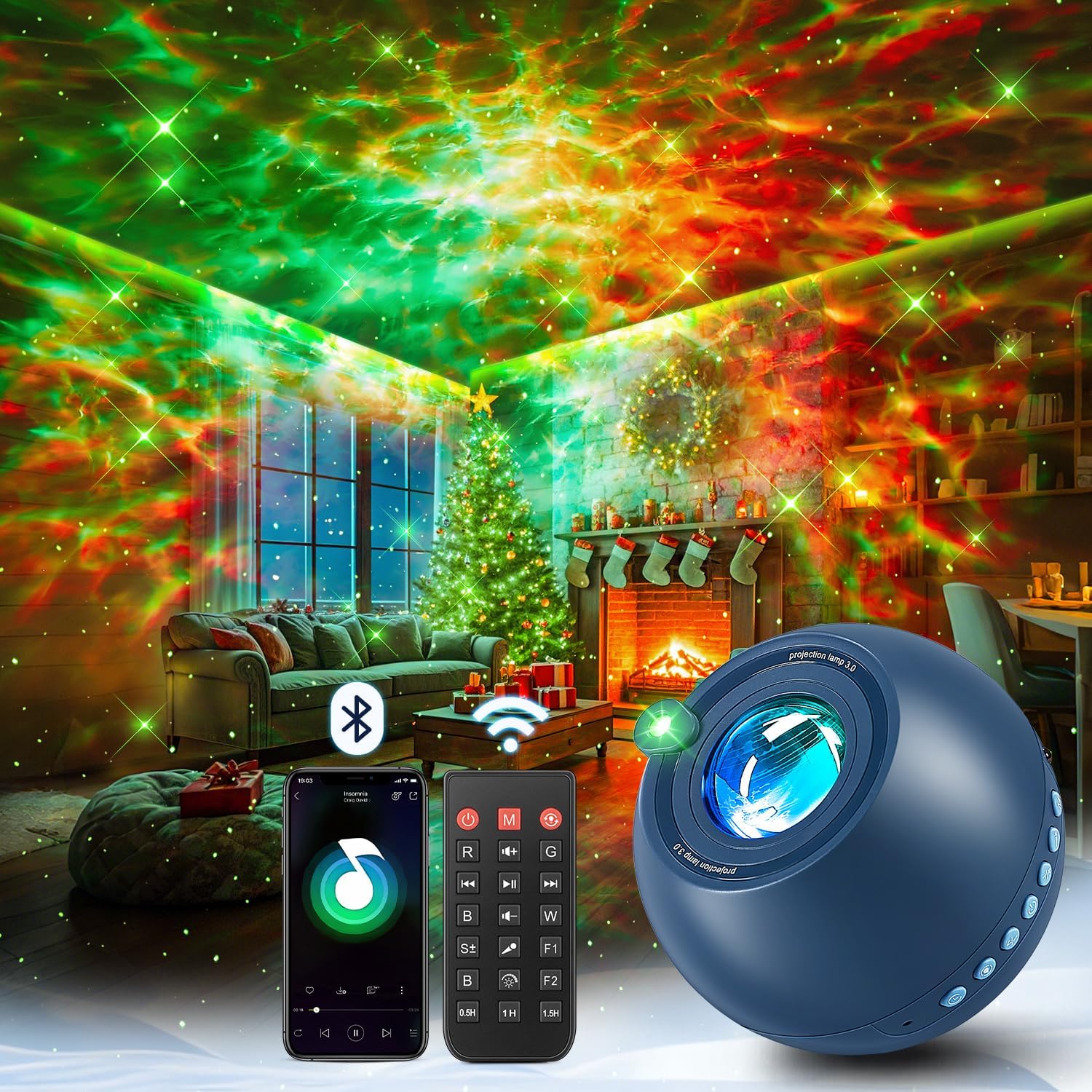 Galaxy Projector Teenage Boy Gifts for Teen Boys,15 Colors+15 White Noises Star Projector Night Light Kids Galaxy Light,Remote Bluetooth Bedroom Lights for Christmas Room Decor Gifts