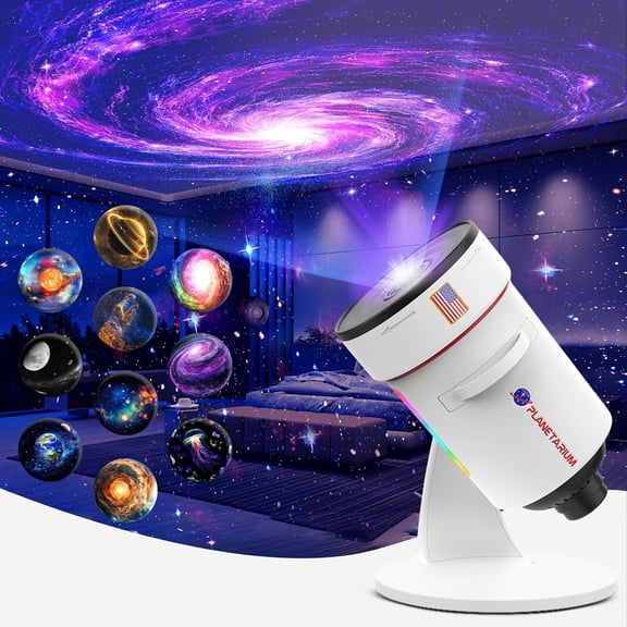Galaxy Projector with 10 Film Discs Solar System Moon Nebula Starry Sky Night Light White Bestseling